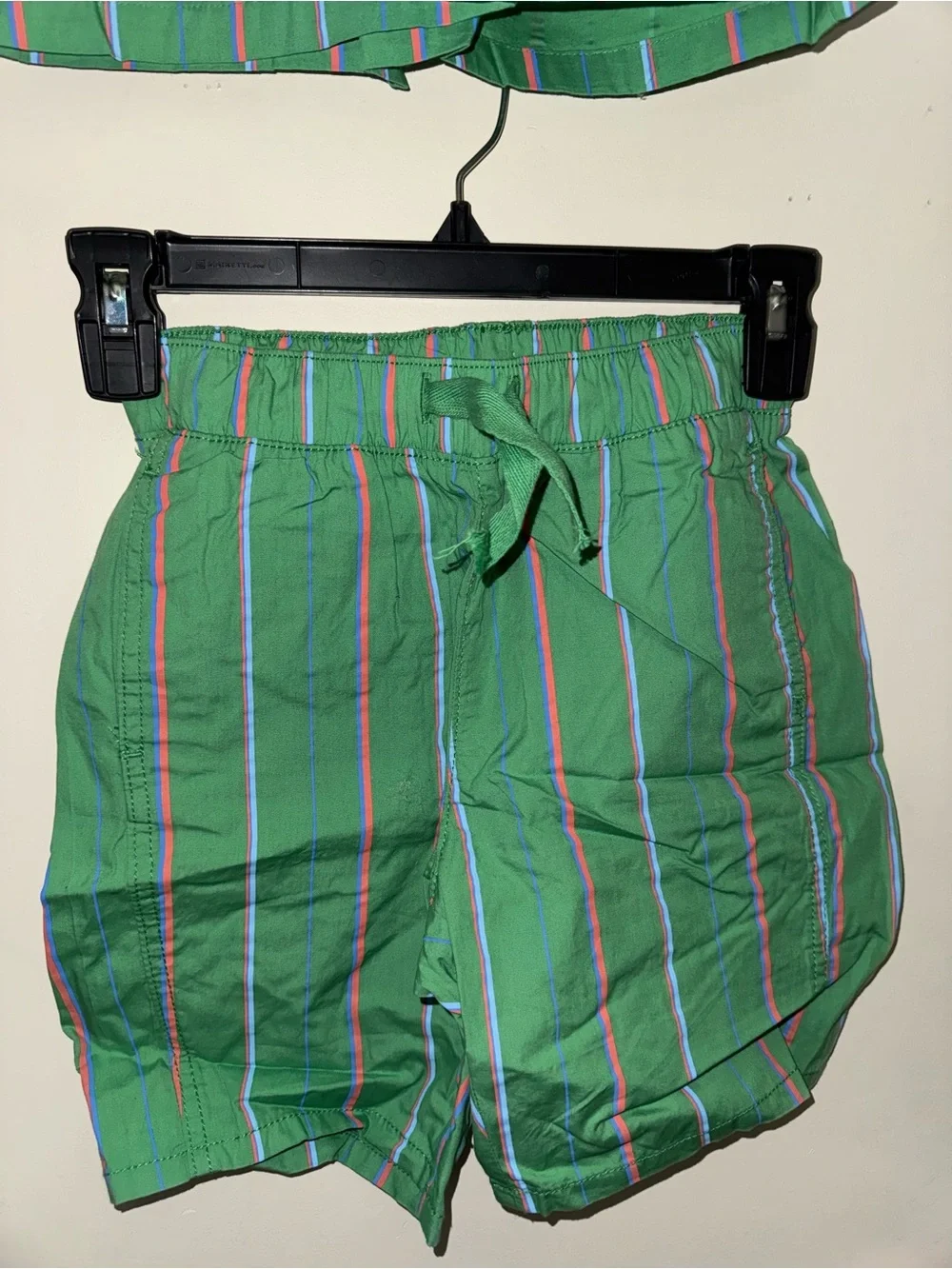 ‼️SALE‼️ H&M Green Striped Matching Shirt & Shorts Set